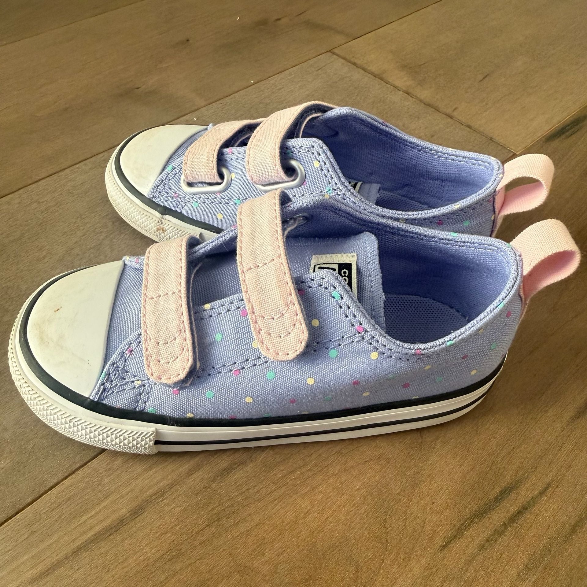 Converse All Star Velcro Sneakers Size 9 Purple Dot 3