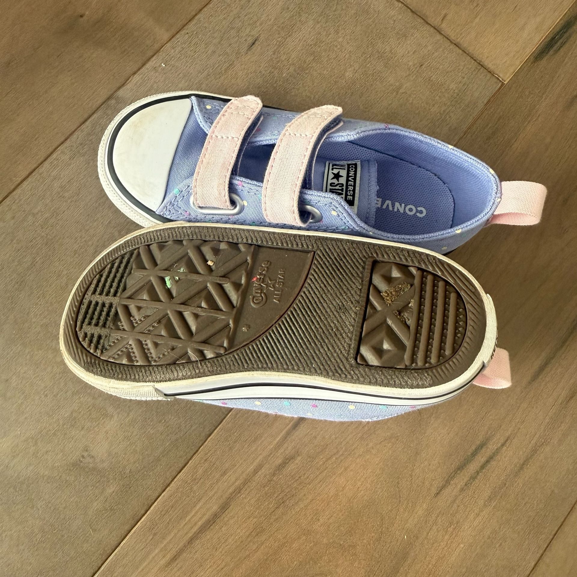 Converse All Star Velcro Sneakers Size 9 Purple Dot 4