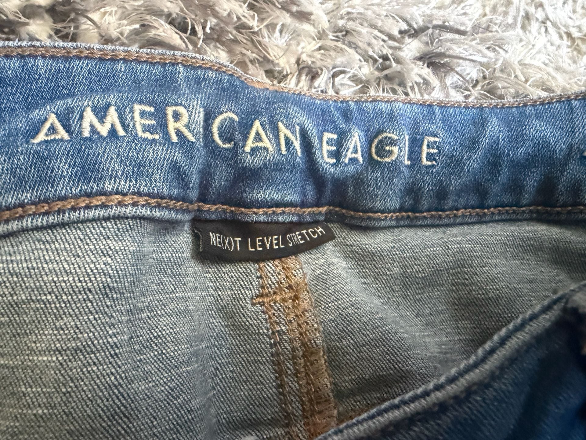 American Eagle Next Level Stretch Jeans Size 16 Short Blue Denim 5