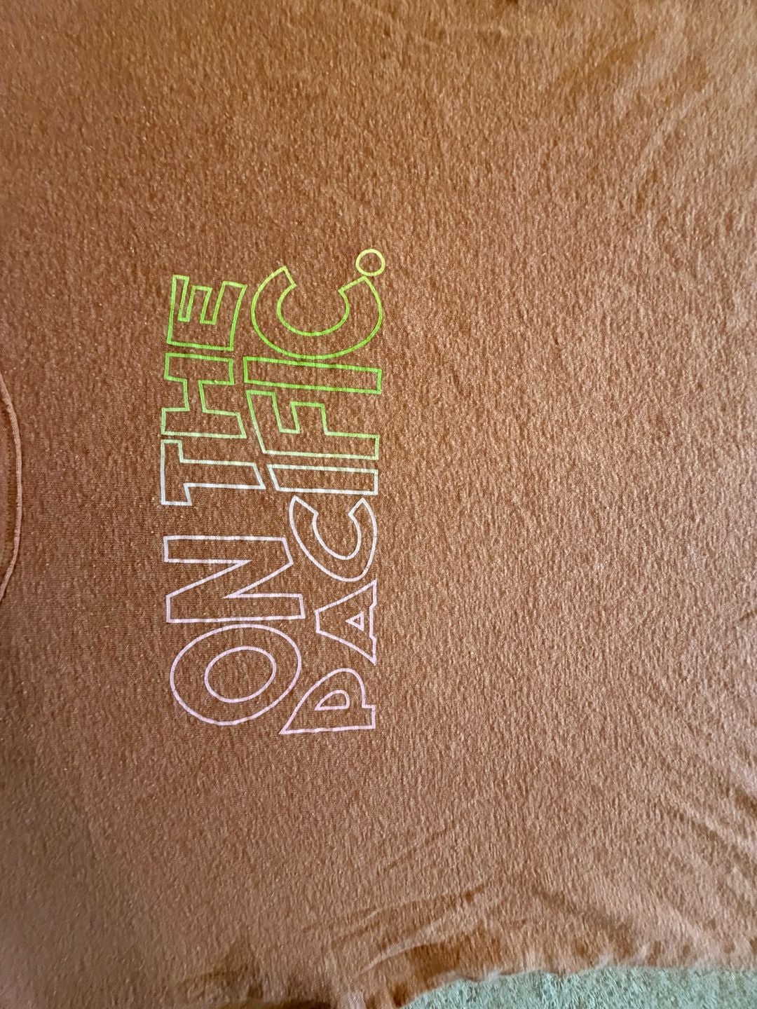 Aerie On The Pacific Graphic T-Shirt Brown Linen Blend 3