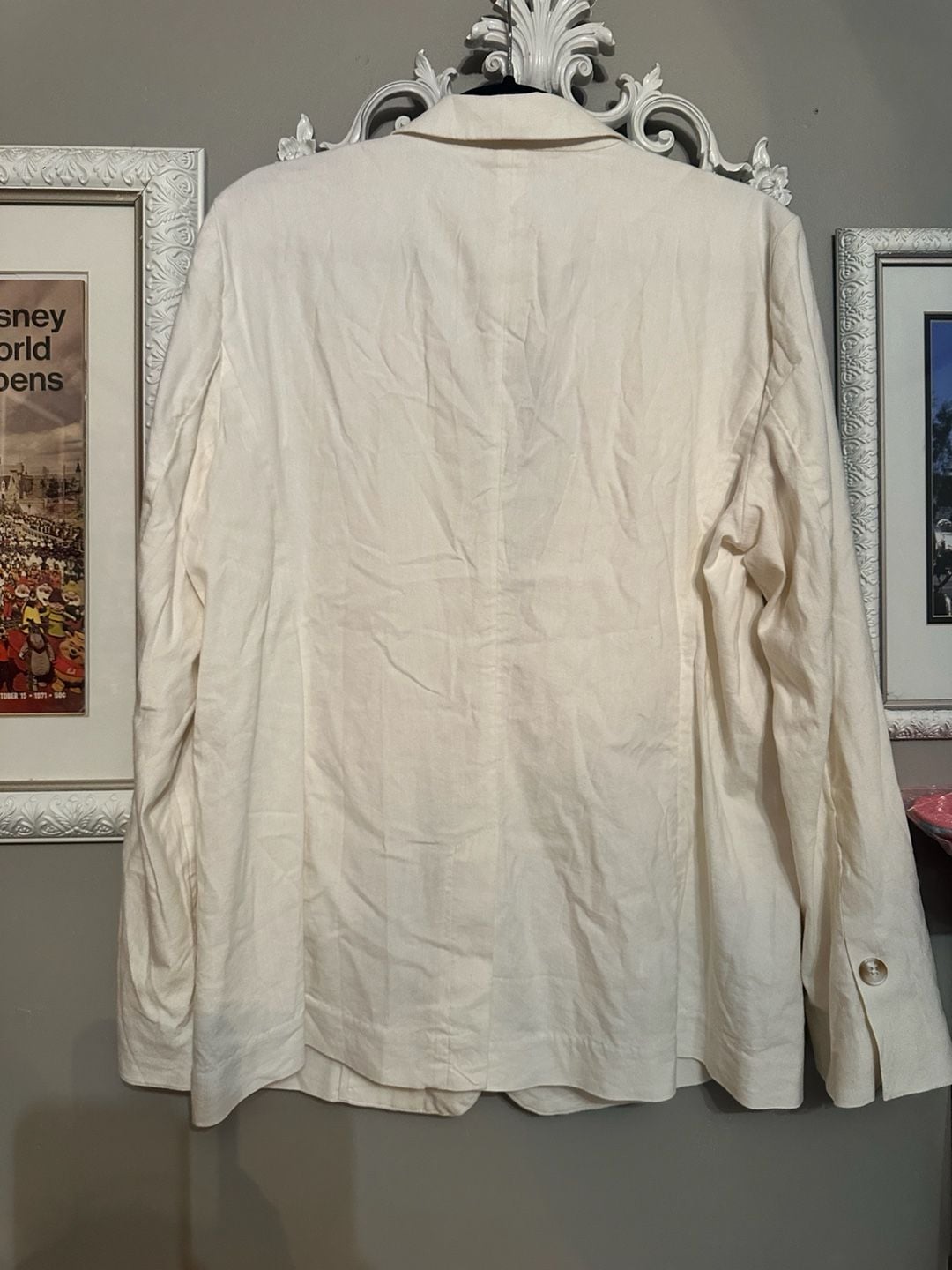 LC Lauren Conrad Blazer Size L White Linen Blend 9