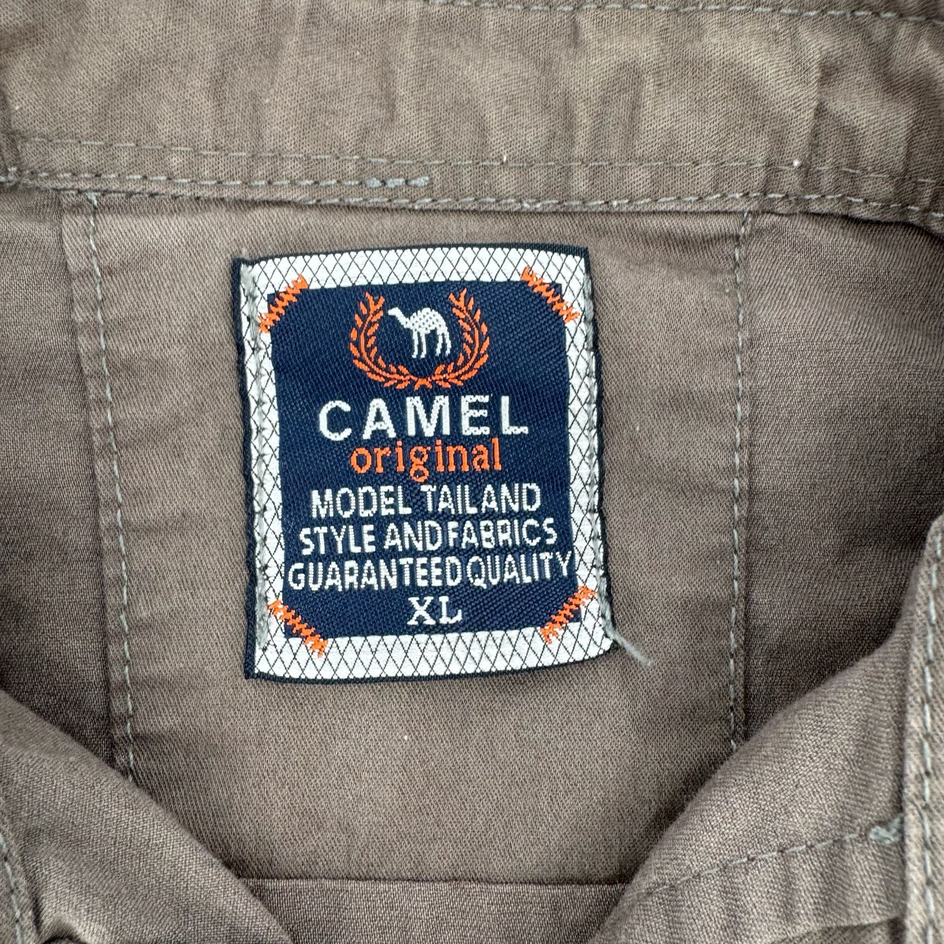 Camel Original Best Model XL Faded Brown Utility Workwear Shirt Y2K Vintage 3