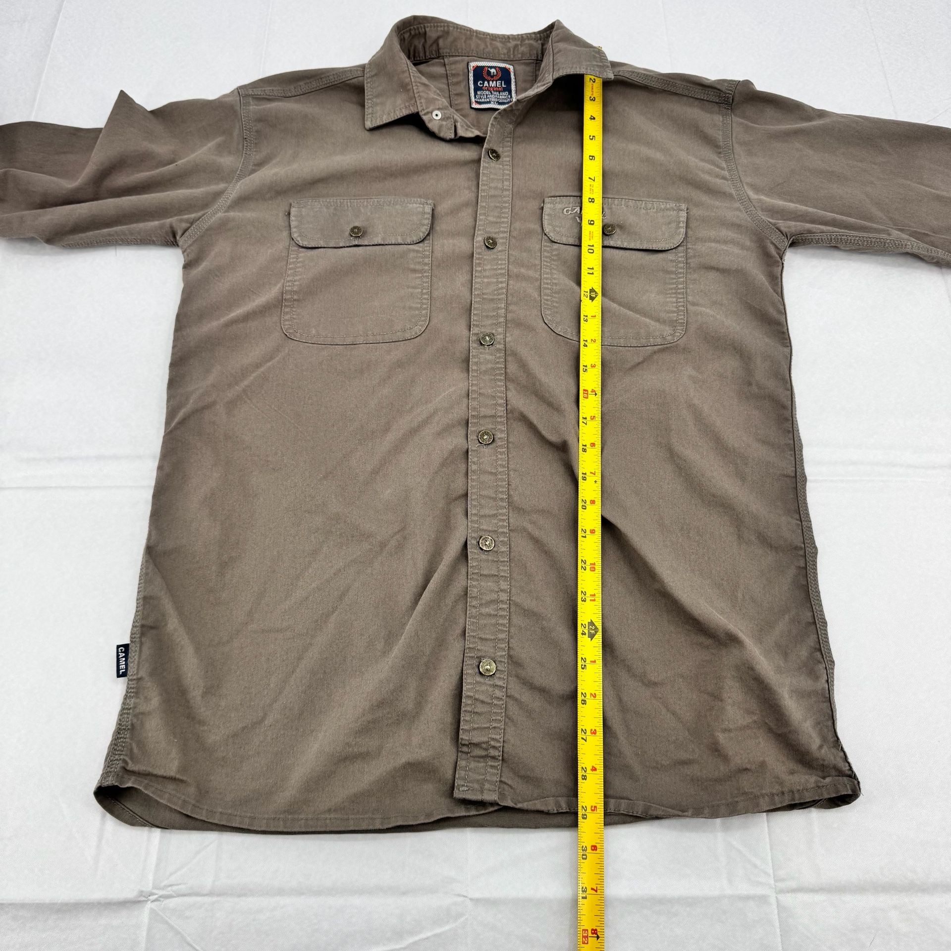 Camel Original Best Model XL Faded Brown Utility Workwear Shirt Y2K Vintage 7