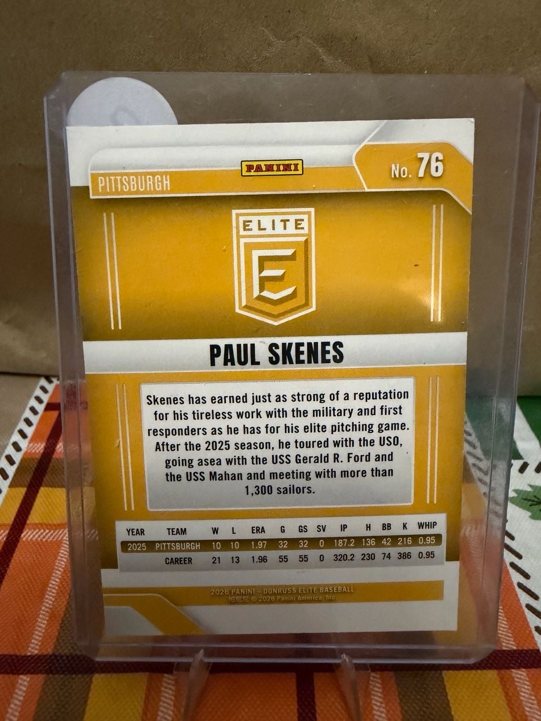 2026 Panini Elite Baseball Paul Skenes Card #76 2