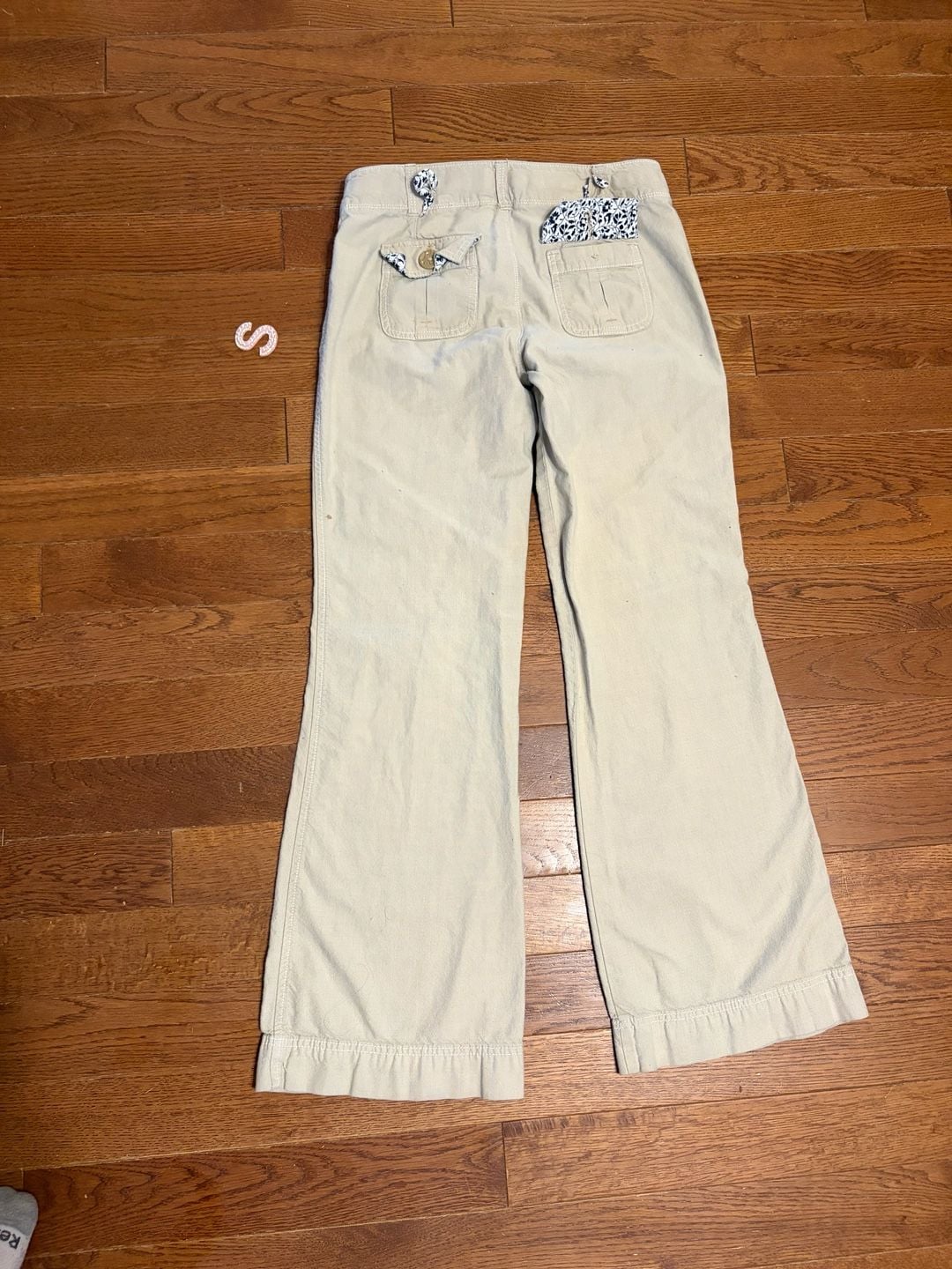 American Eagle Outfitters Pants Size 2 Long Beige Flare Cotton 7
