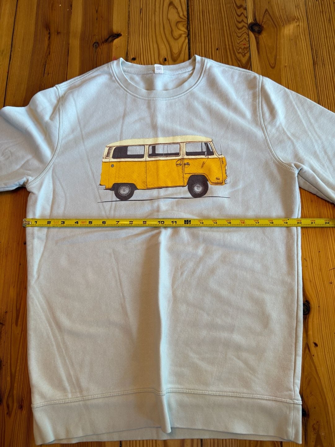 Wituka Campervan Sweatshirt Size L Light Blue Graphic Organic Cotton 6