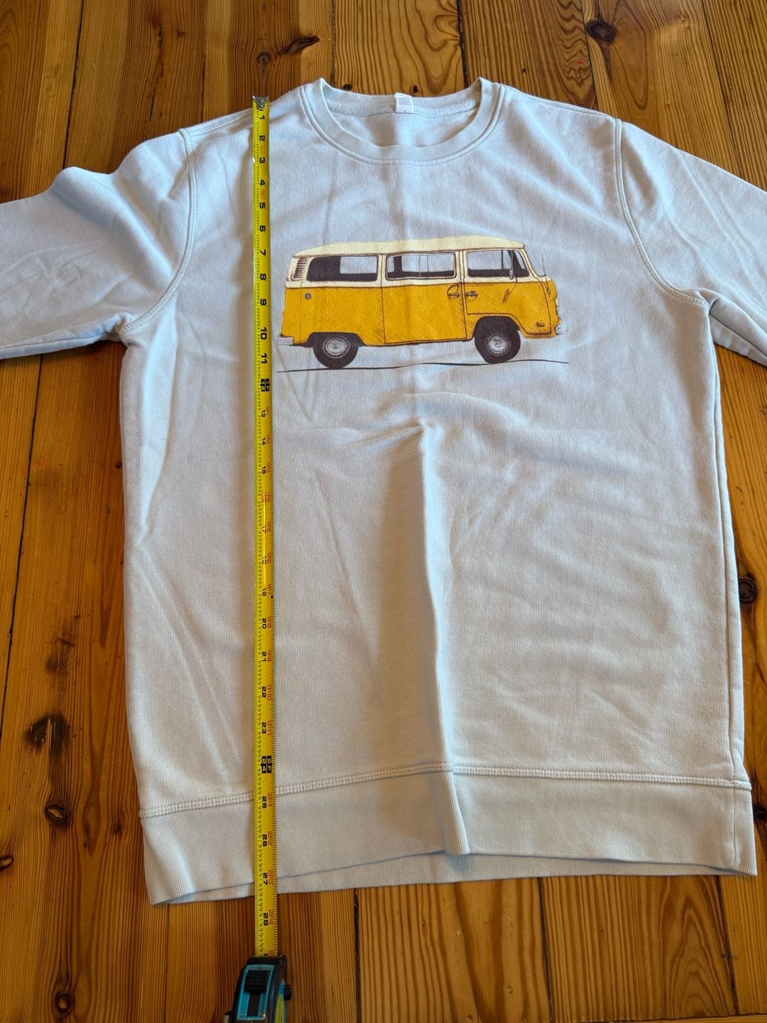 Wituka Campervan Sweatshirt Size L Light Blue Graphic Organic Cotton 7