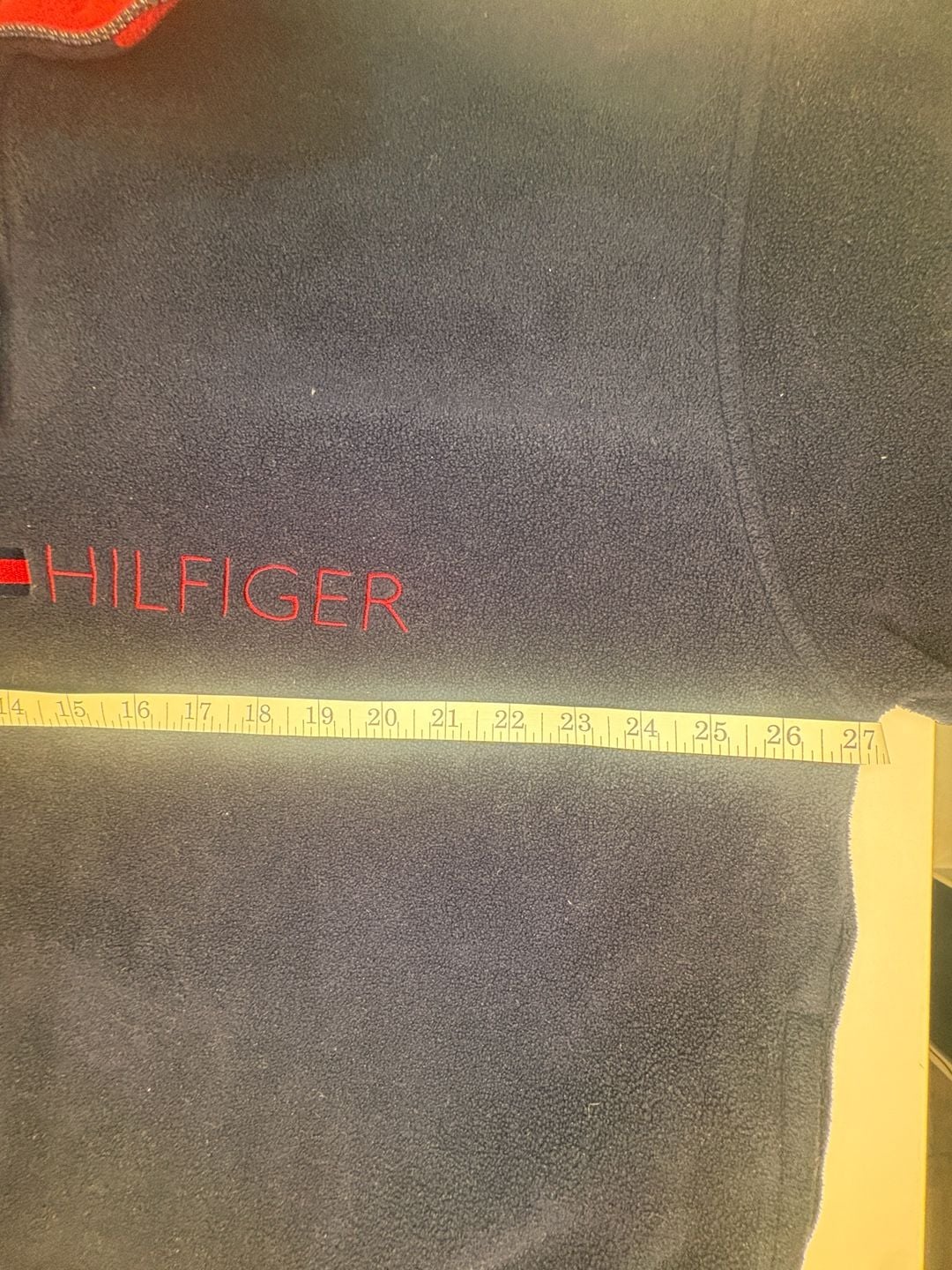 Tommy Hilfiger Vintage 90s Y2K Navy Red Quarter Zip Fleece Pullover XL 5