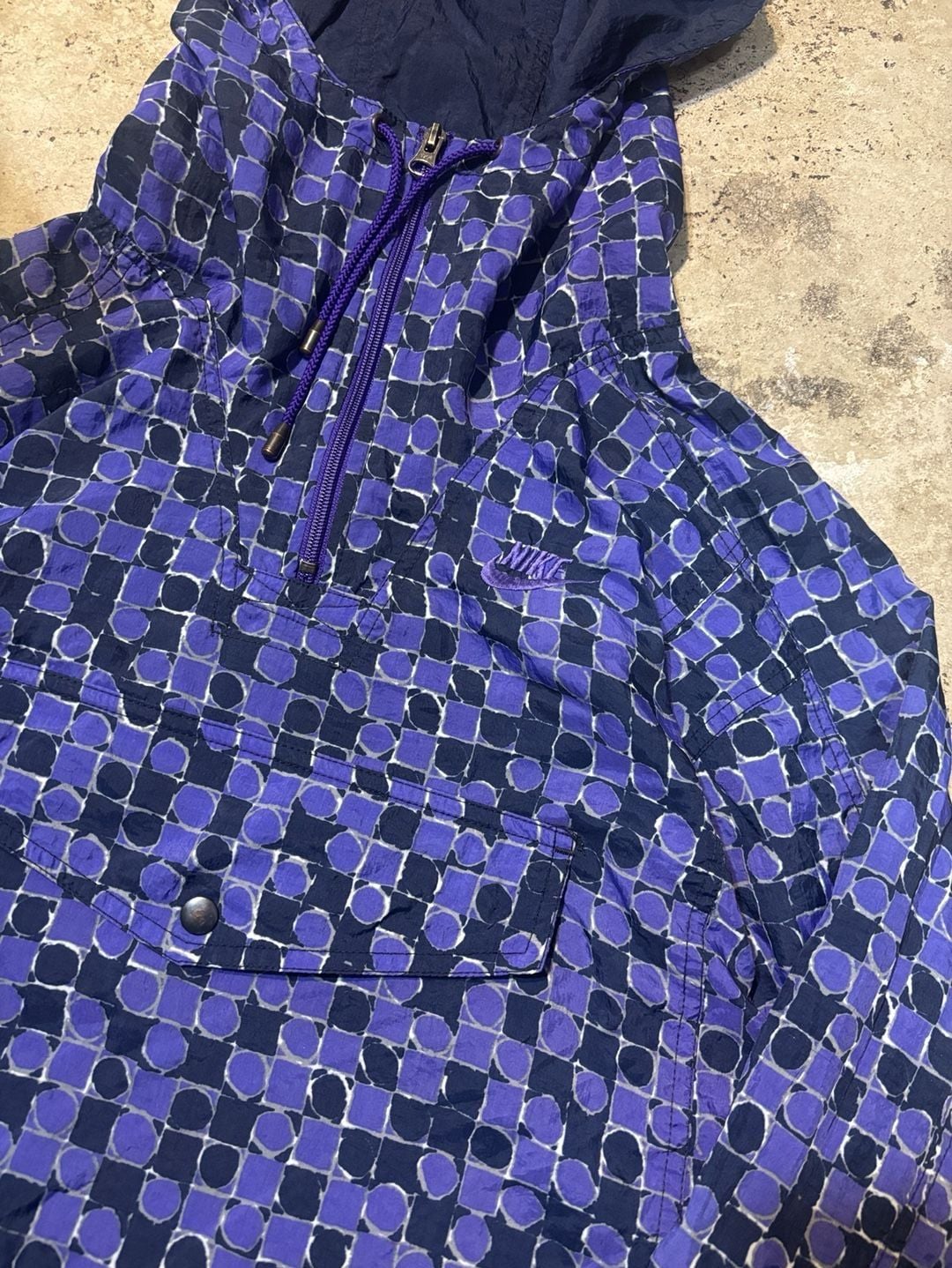 Nike Vintage Anorak Jacket Size M Purple Geometric Pattern Pullover 3
