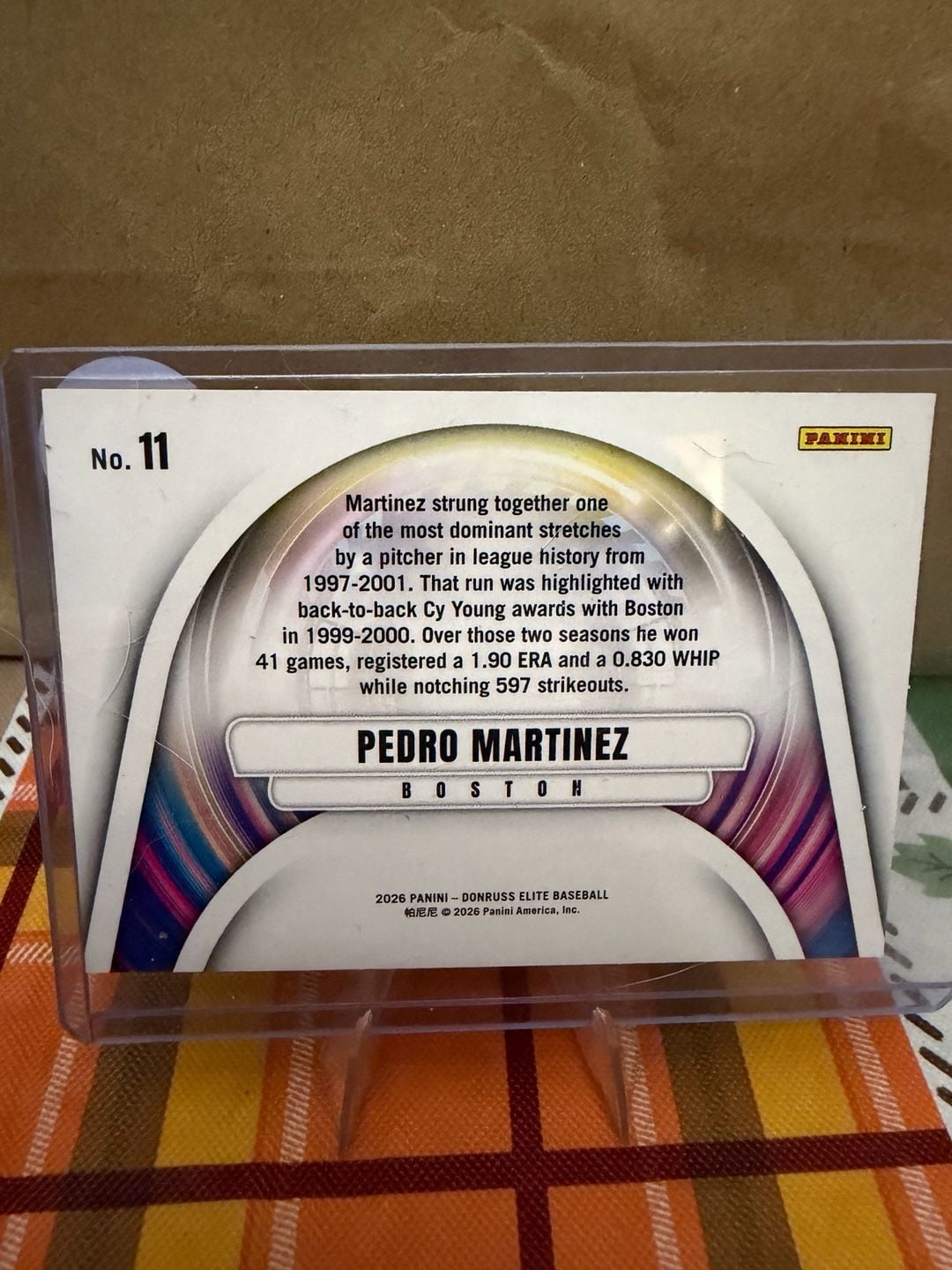 Panini Donruss Elite Pedro Martinez Full Throttle Card #11 2