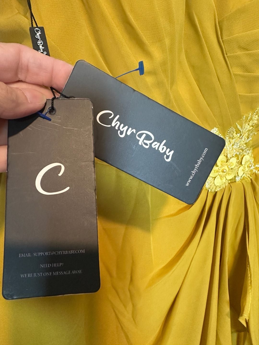 Mustard Yellow Chiffon Ruffle V-Neck Plus Size Formal Evening Gown Size 16 8