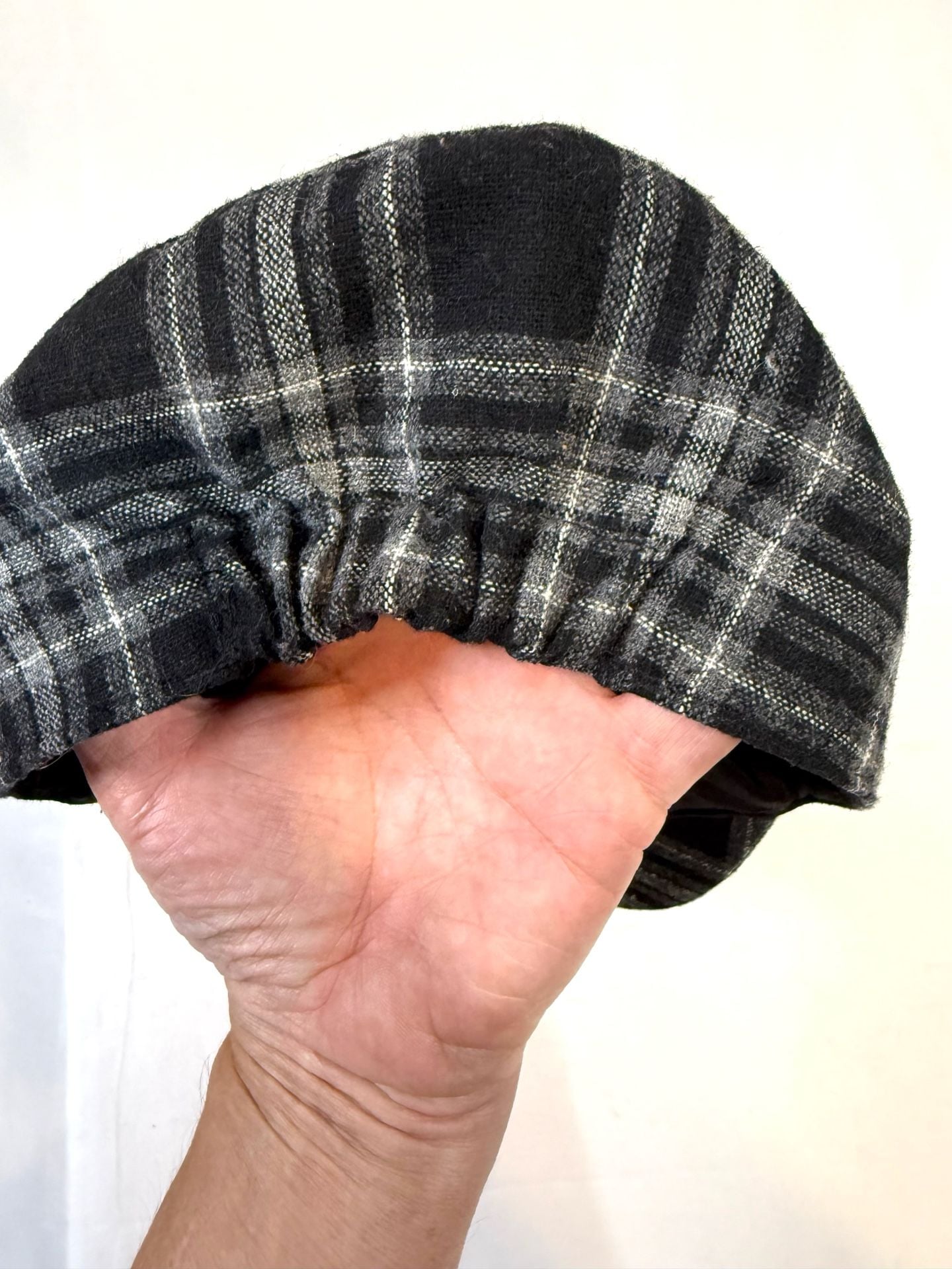 Women's Plaid Cadet Cap Y2K Indie Vanguard Heritage Workwear Whimsigoth Old Money Newsboy Cabbie Hat Black Grey One Size Wool Blend Flannel Buttons Elastic Back Lined Fall Winter 5