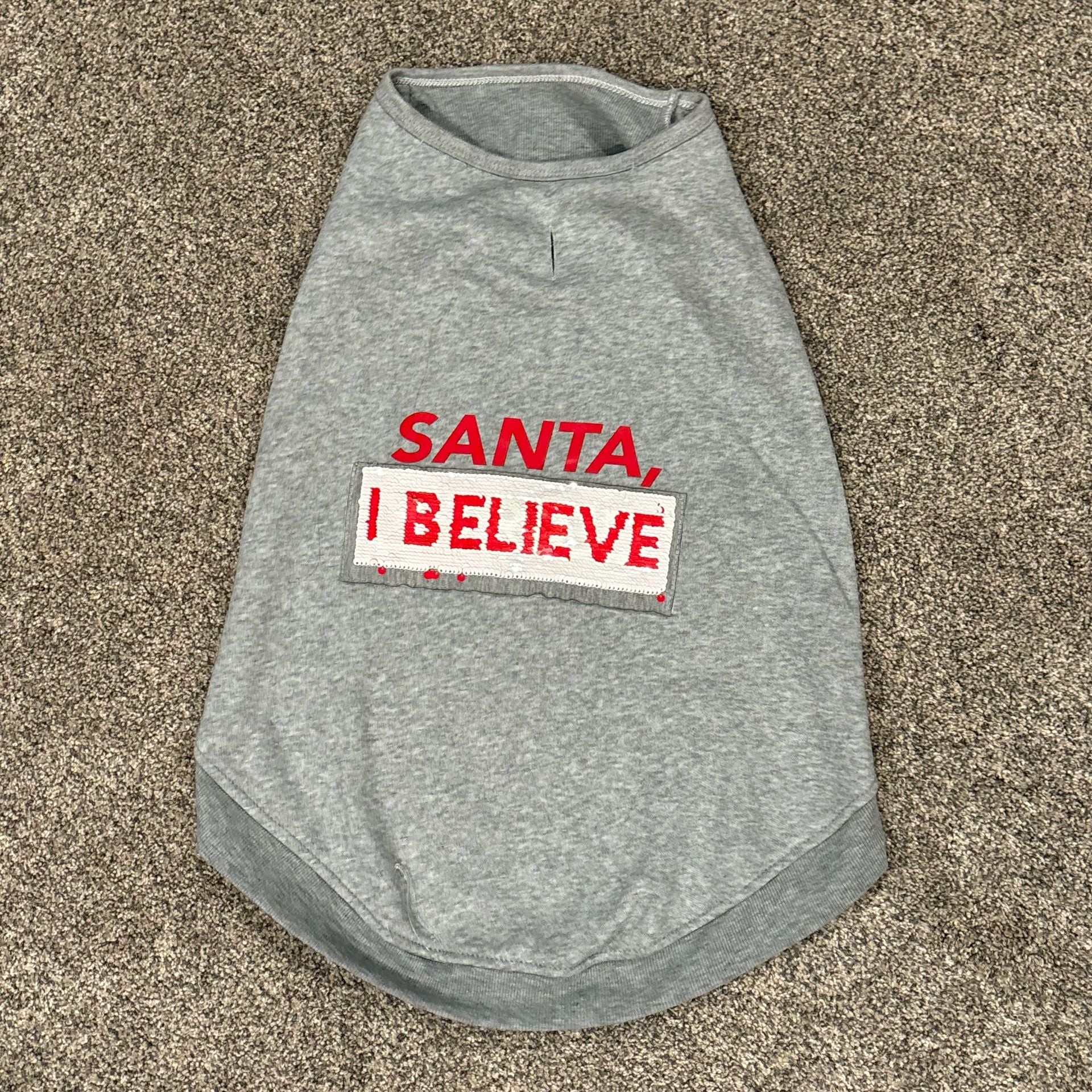 Wondershop Dog Holiday Sweater Size L Gray Santa I Tried 1