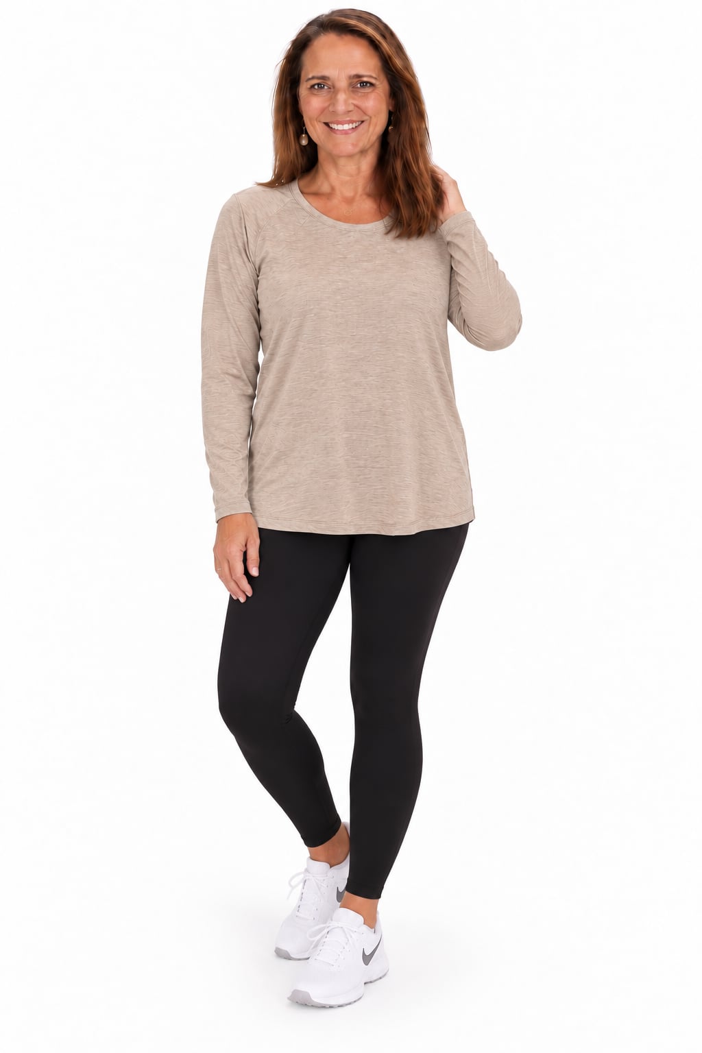 Lululemon Long Sleeve Shirt Beige Heathered 2
