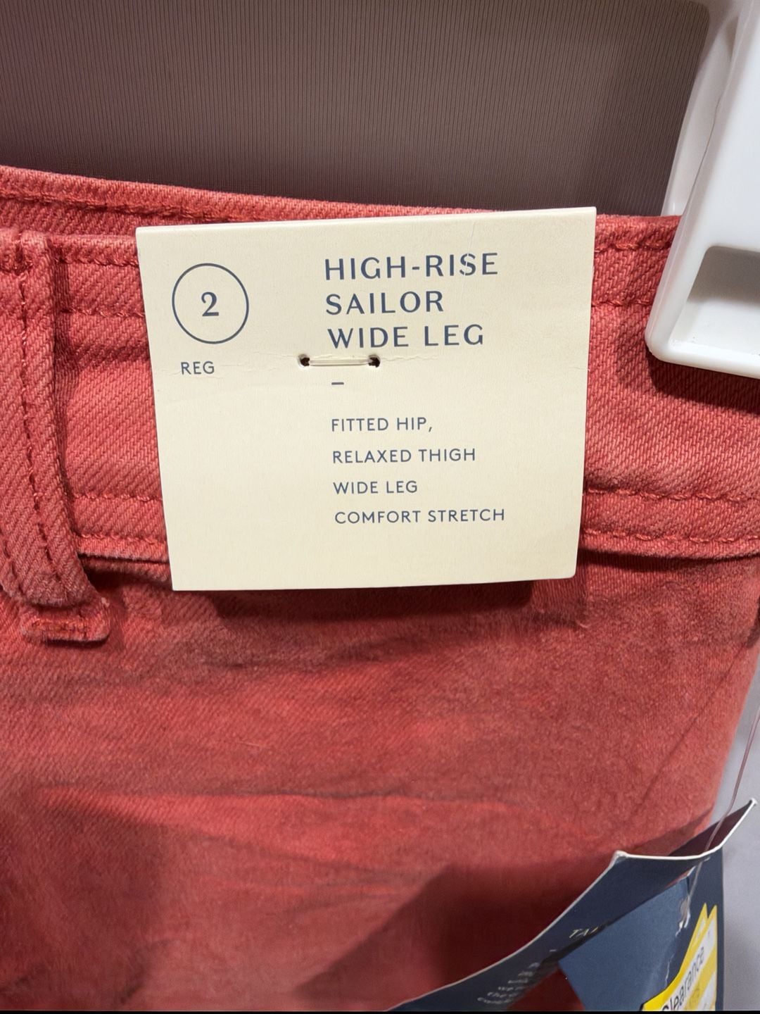 Old Navy High-Rise Sailor Wide Leg Jeans Size 2 Reg Coral 4