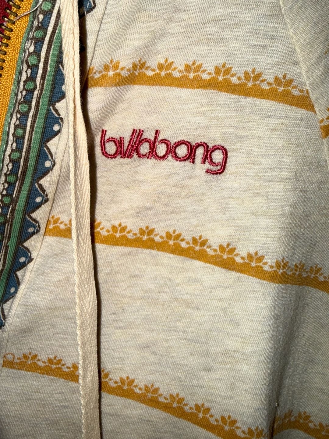 Reversible Billabong Zip Hoodie Multi Color Patterned 3