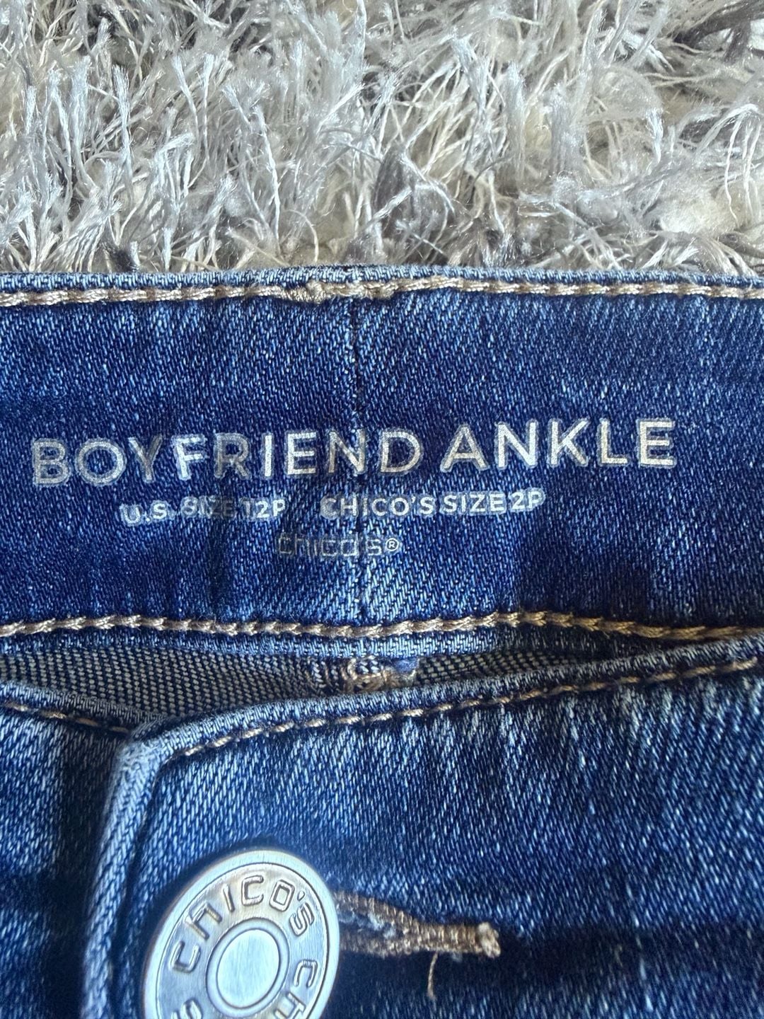 Chico's Boyfriend Ankle Jeans Size 2P (US 12P) Blue Denim 3