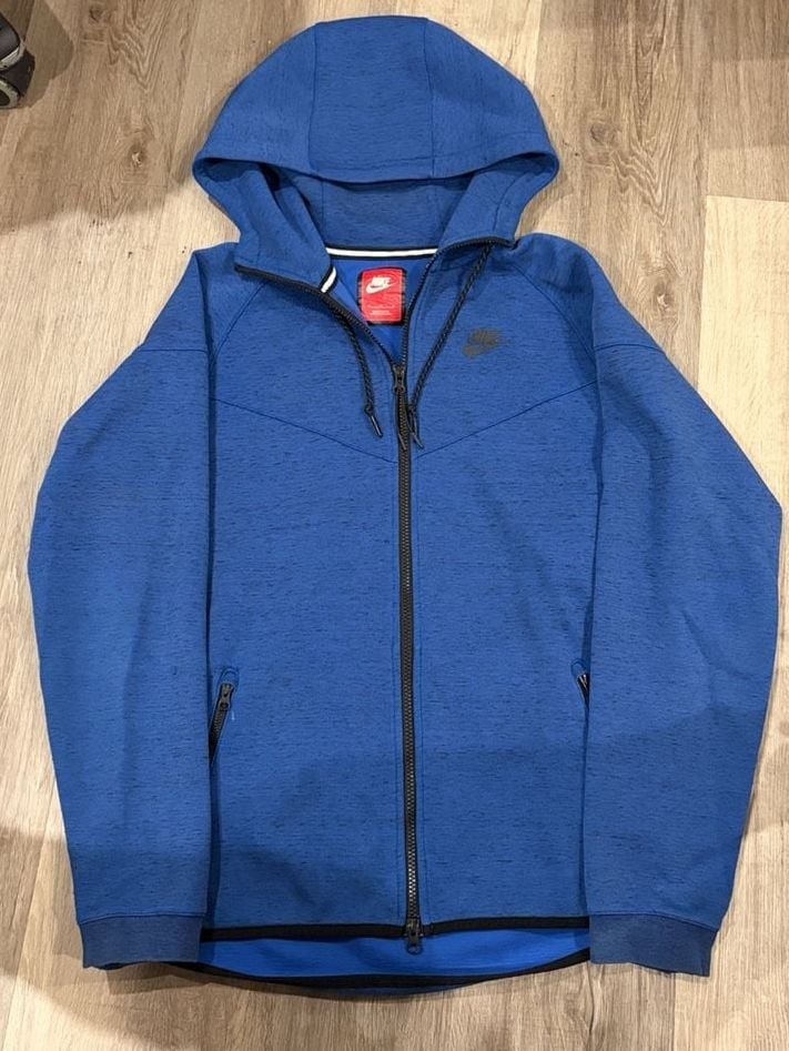 Nike Tech Fleece Full Zip Hoodie Size M Blue Speckled 2