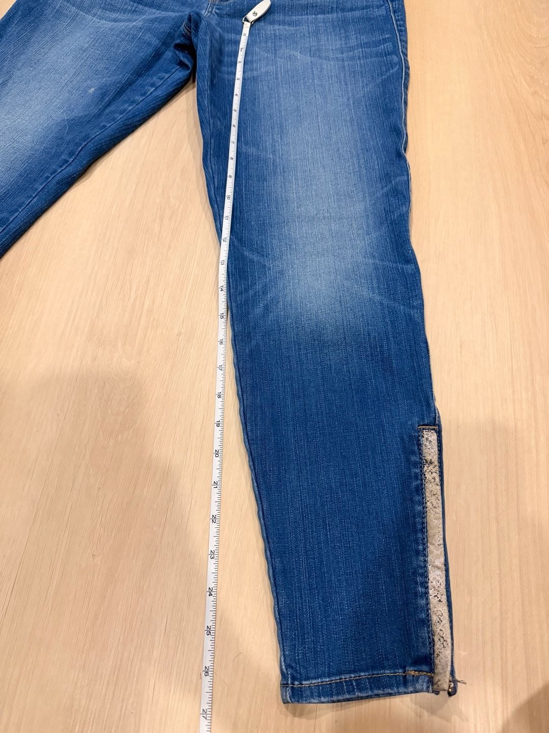White House Black Market Skinny Jeans Size 8 Blue Ankle Zip 6