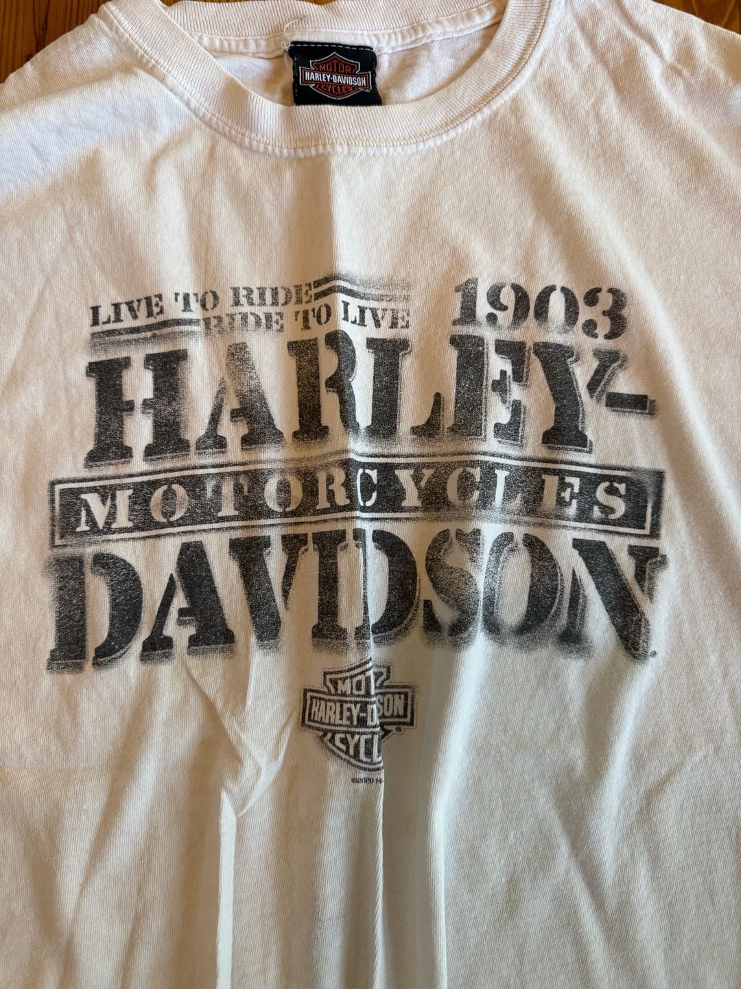 Harley-Davidson Long Sleeve T-Shirt Size L White Oconomowoc WI 3