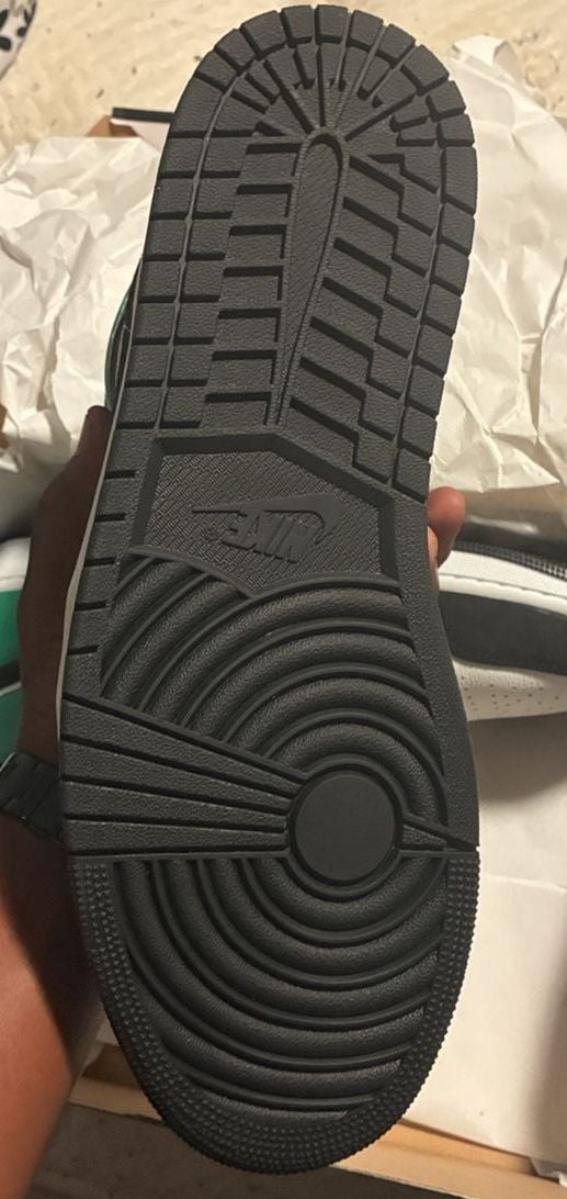 Nike Air Jordan 1 Mid Lucky Green Black White Sneakers 6