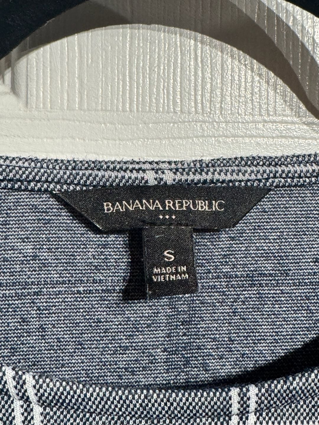Banana Republic Plaid Puff Sleeve Top Size S Blue White 4