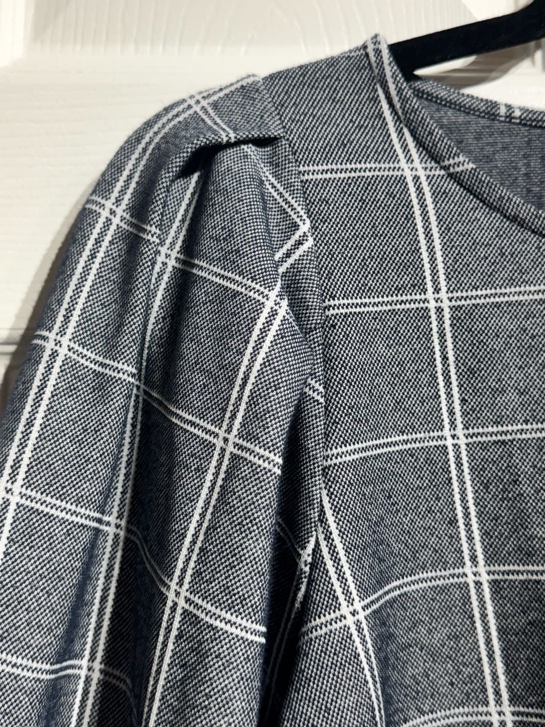 Banana Republic Plaid Puff Sleeve Top Size S Blue White 9