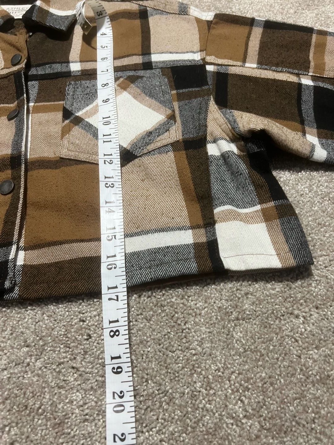 Ashley By 26 International Outerwear Plaid Crop Jacket Size S Brown 8