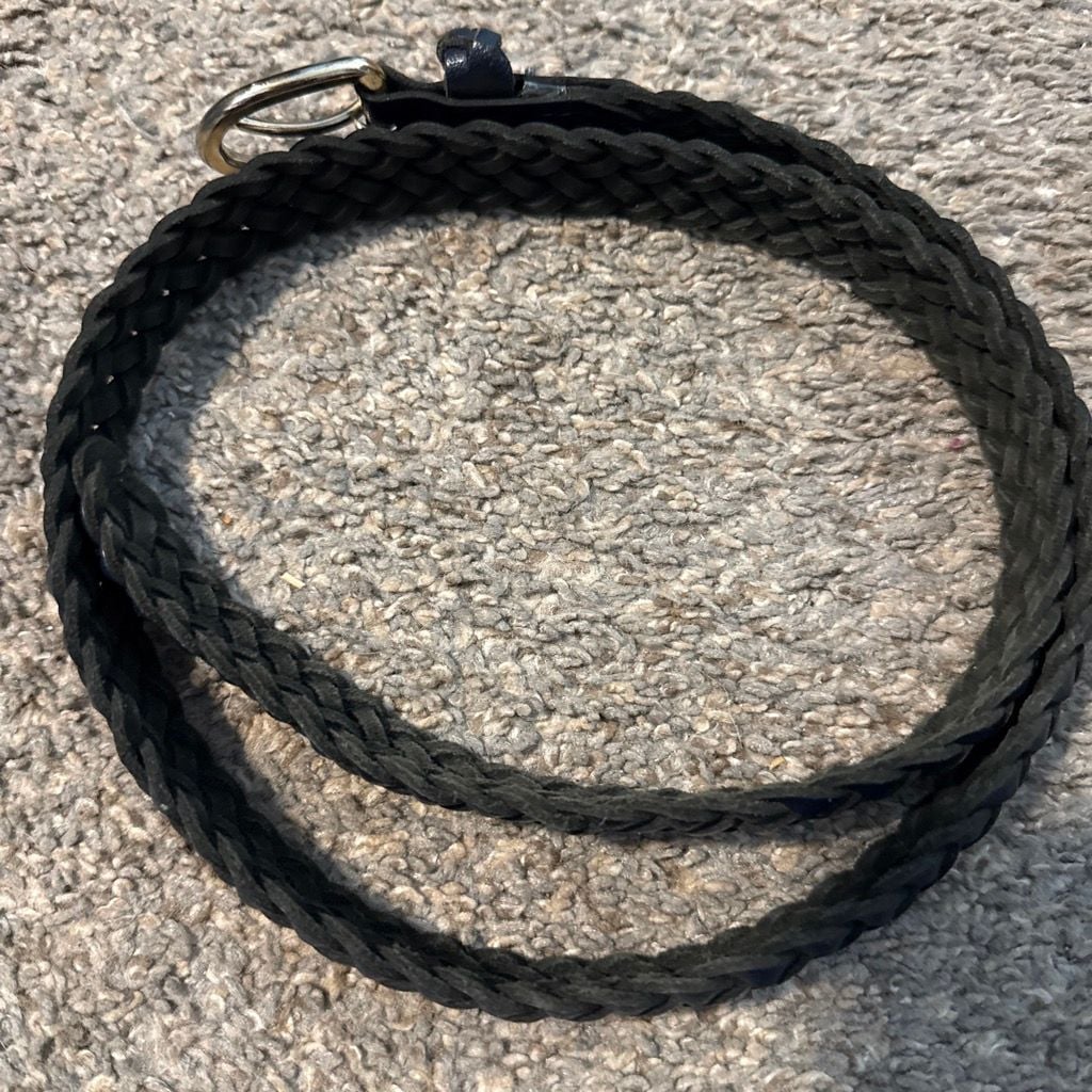 Braided Leather Belt Size M/L Blue 2