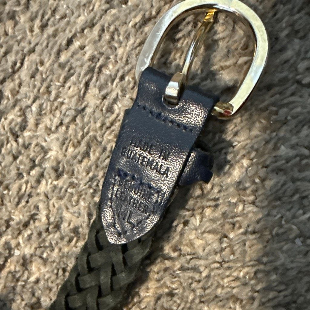 Braided Leather Belt Size M/L Blue 4