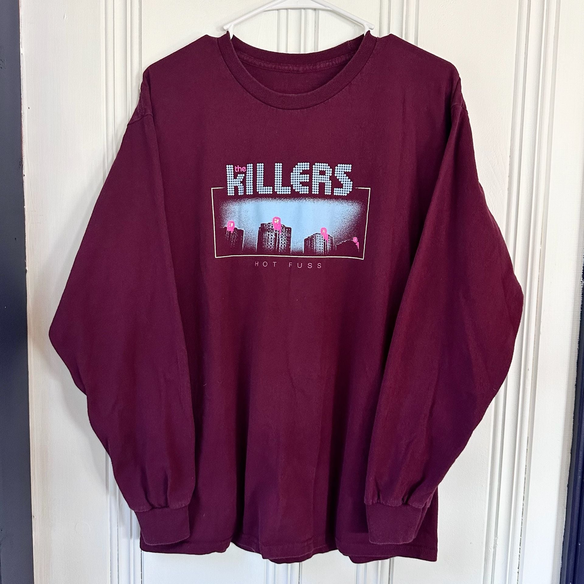 The Killers “Hot Fuss” Album Long Sleeve Band Shirt, Size Large Maroon 2