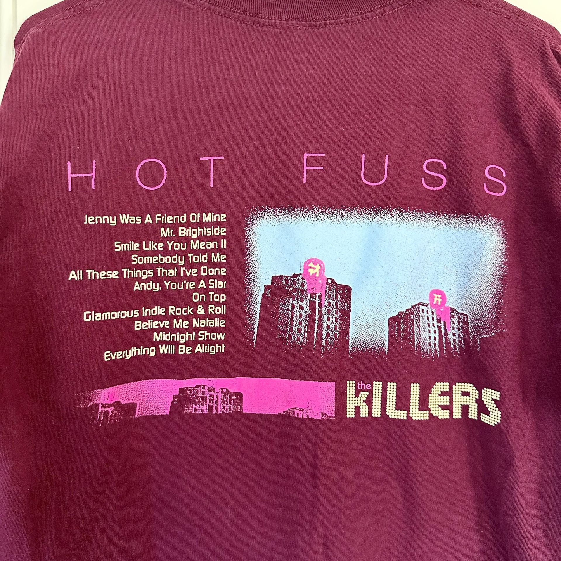 The Killers “Hot Fuss” Album Long Sleeve Band Shirt, Size Large Maroon 7