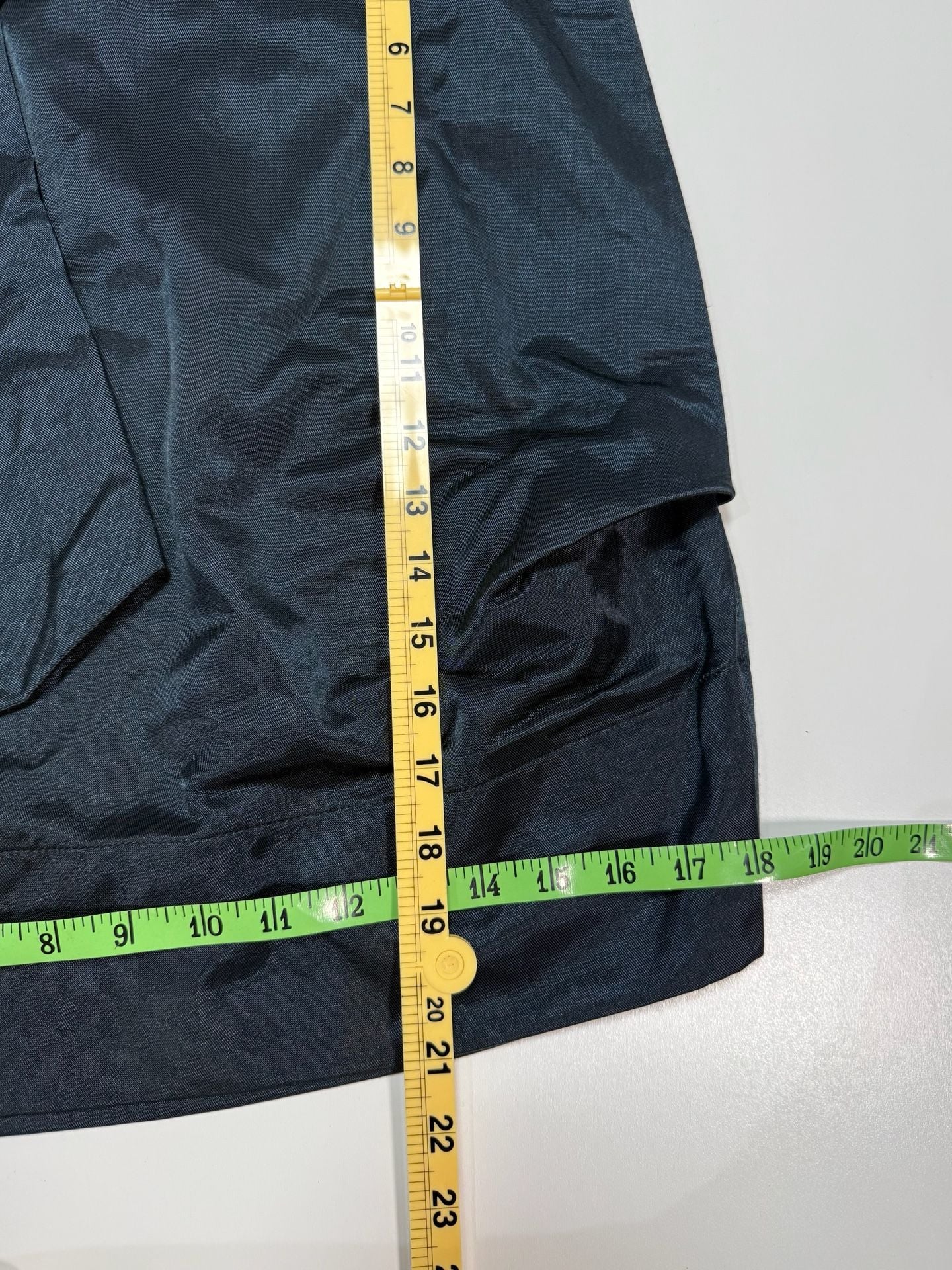 Vivienne Westwood Anglomania Women's skirt US 8 Indie Vanguard Whimsigoth Y2K Heritage Quiet Luxury Draped Asymmetric Mini Skirt Black Satin Twill Cotton Nylon Italy Logo Button Side Zip Avant-Garde UK 12 Size 44 3