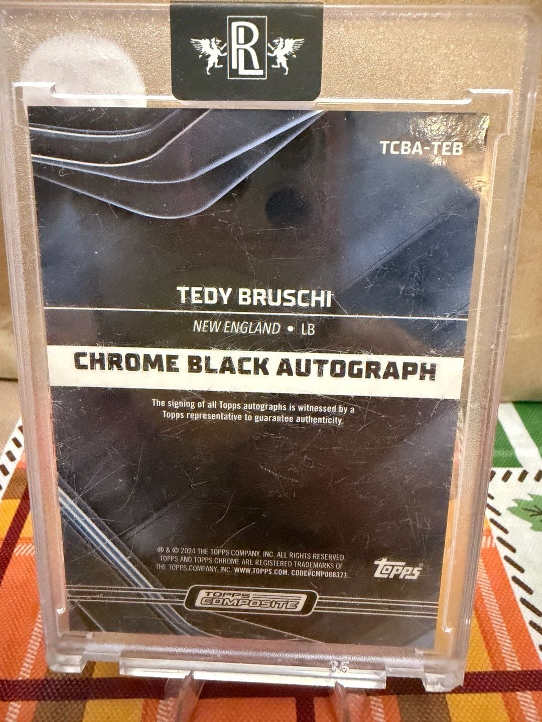 2024 Topps Chrome Black Tedy Bruschi Autograph Card 2