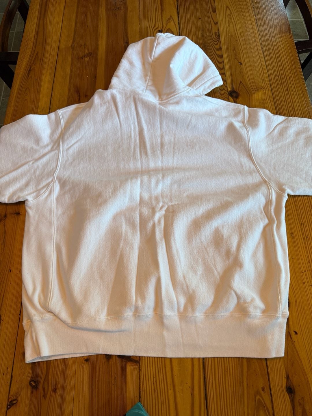 Champion Reverse Weave Hoodie Size XL White Chenille Script Logo 6