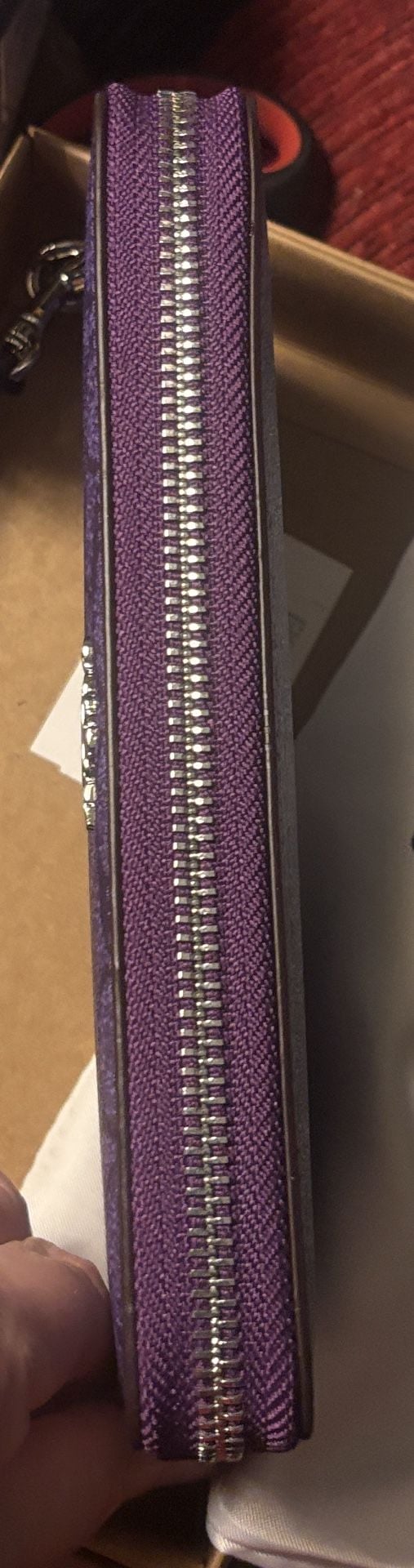 Coach Signature Purple Long Zip Around Wallet or Wristlet 6