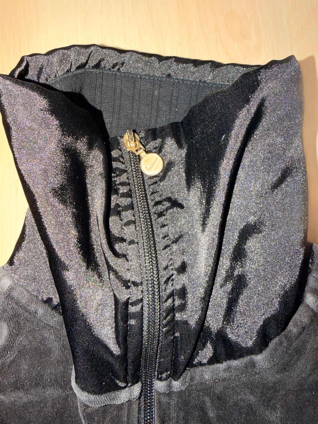 Nike Velour Full Zip Track Jacket Size L (12-14) Black 3