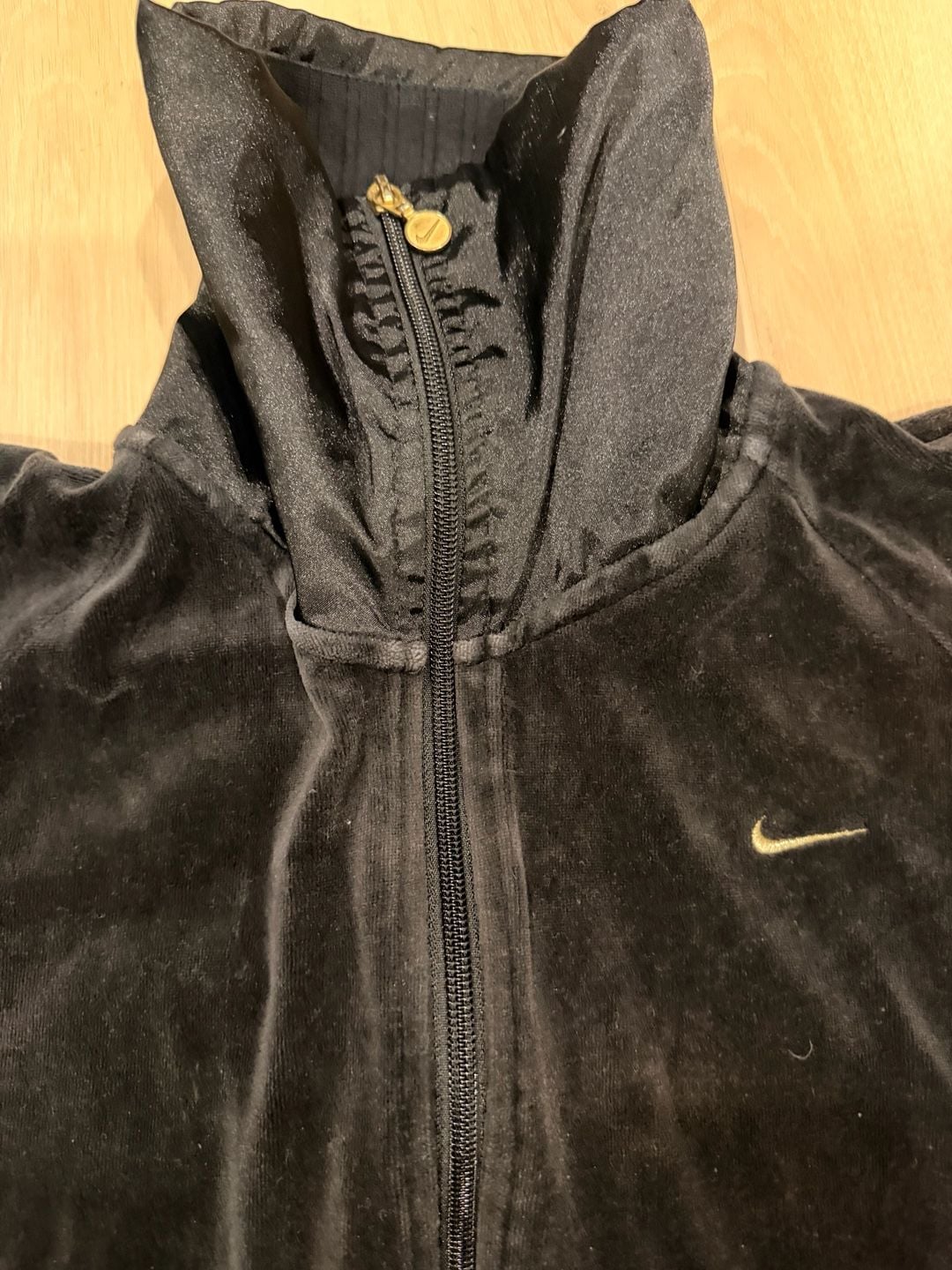 Nike Velour Full Zip Track Jacket Size L (12-14) Black 5