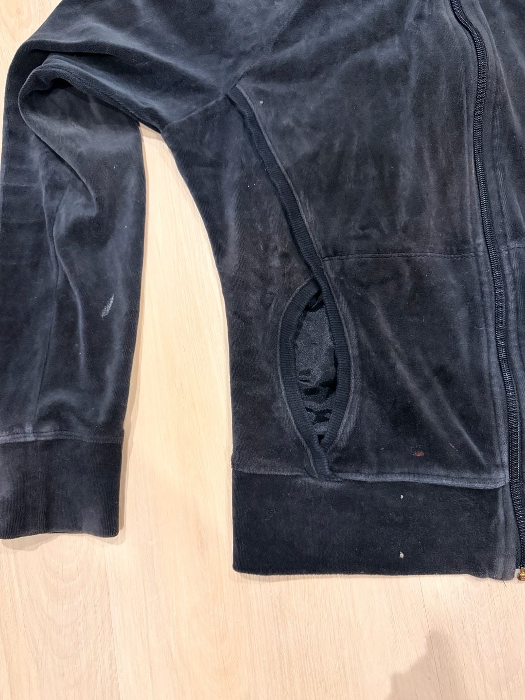 Nike Velour Full Zip Track Jacket Size L (12-14) Black 6