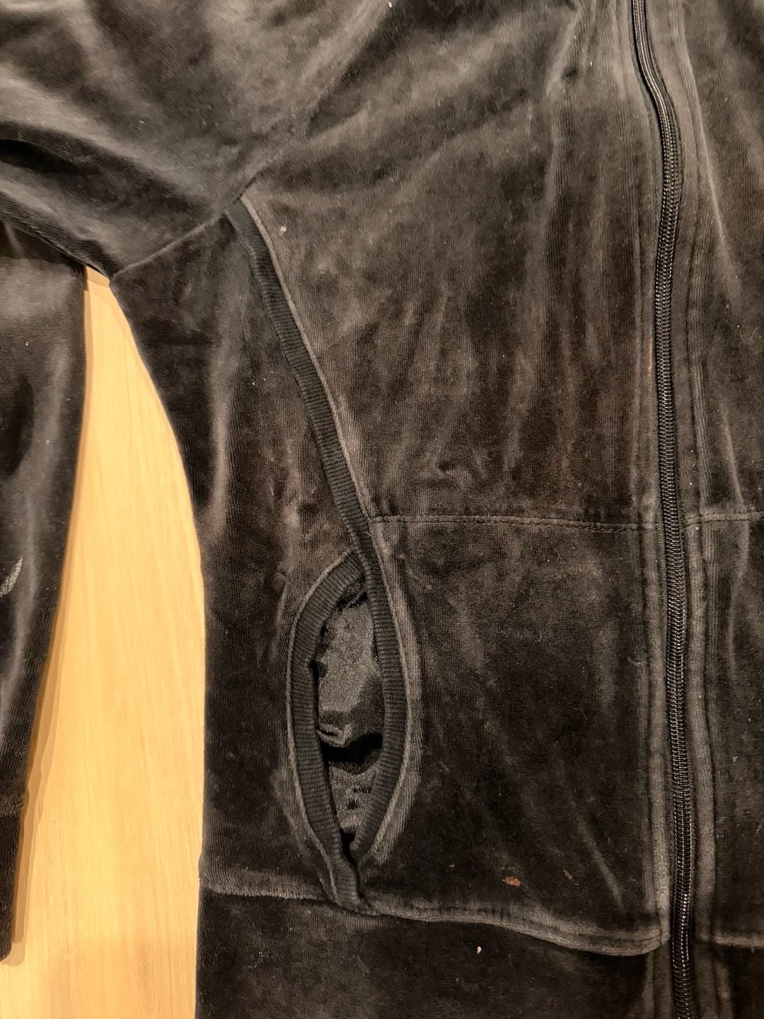 Nike Velour Full Zip Track Jacket Size L (12-14) Black 8