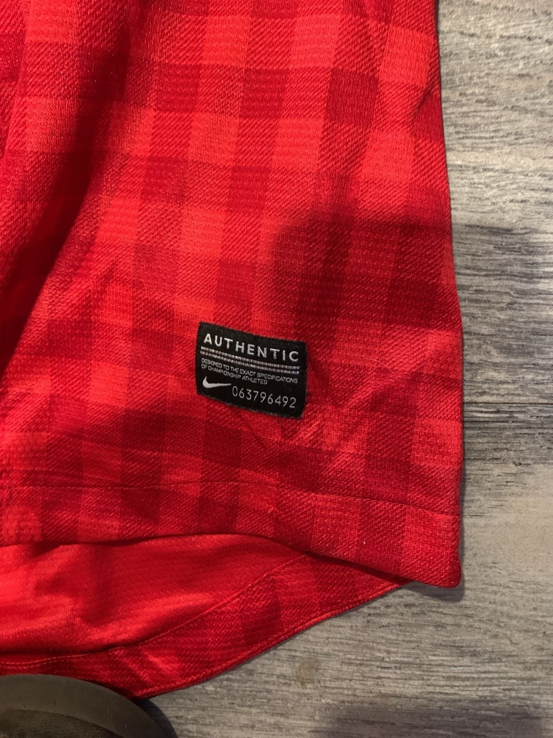 Nike Manchester United Gingham Soccer Jersey Size S Red 5
