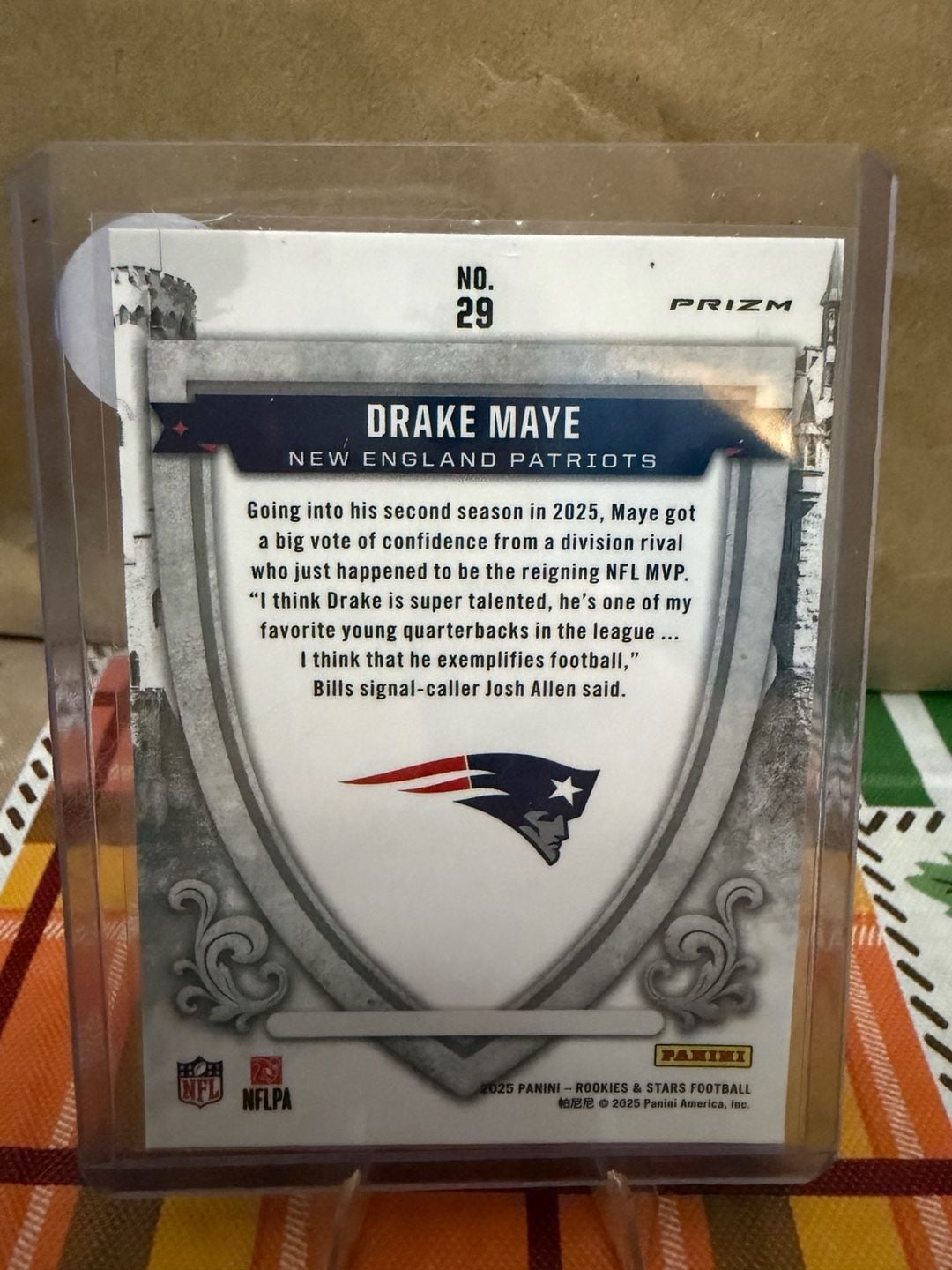 Drake Maye 2025 Panini Rookies & Stars Crusader Prizm Card #29 Patriots 2