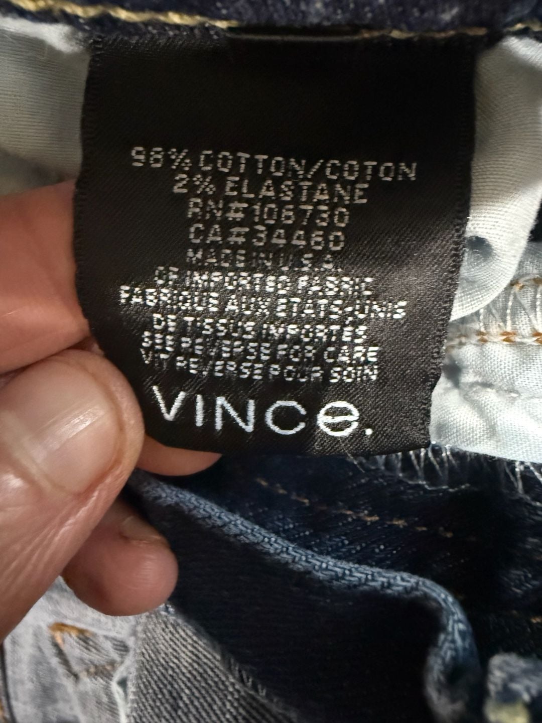 Vince Mason Relaxed Skinny Jeans 27 Blue Distressed Stretch Denim 8