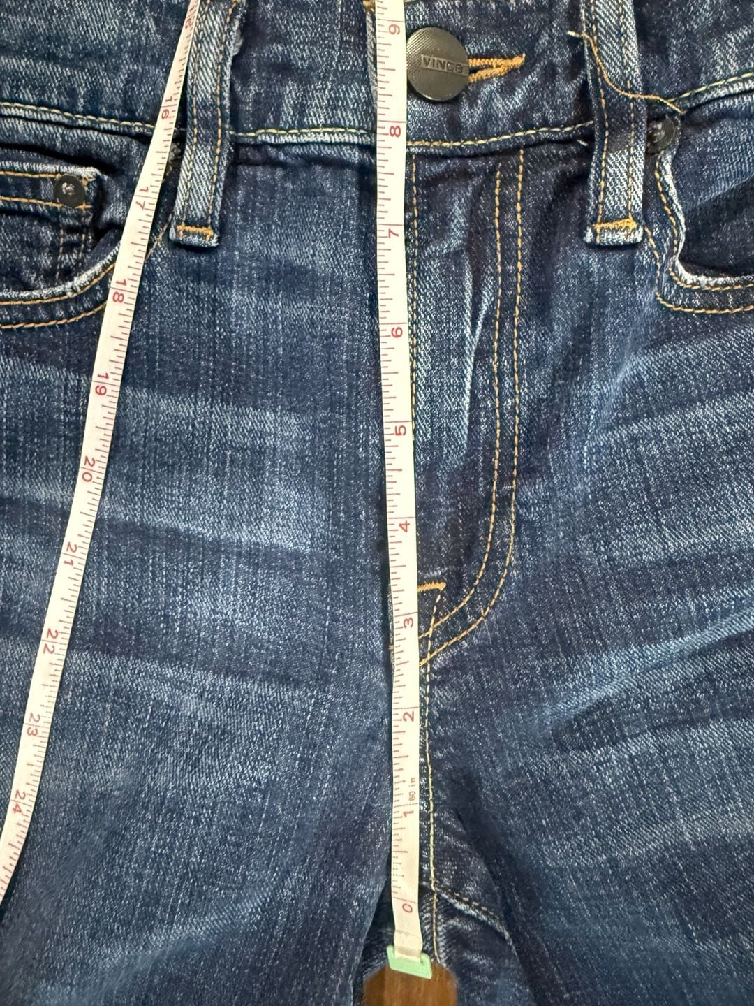 Vince Mason Relaxed Skinny Jeans 27 Blue Distressed Stretch Denim 12
