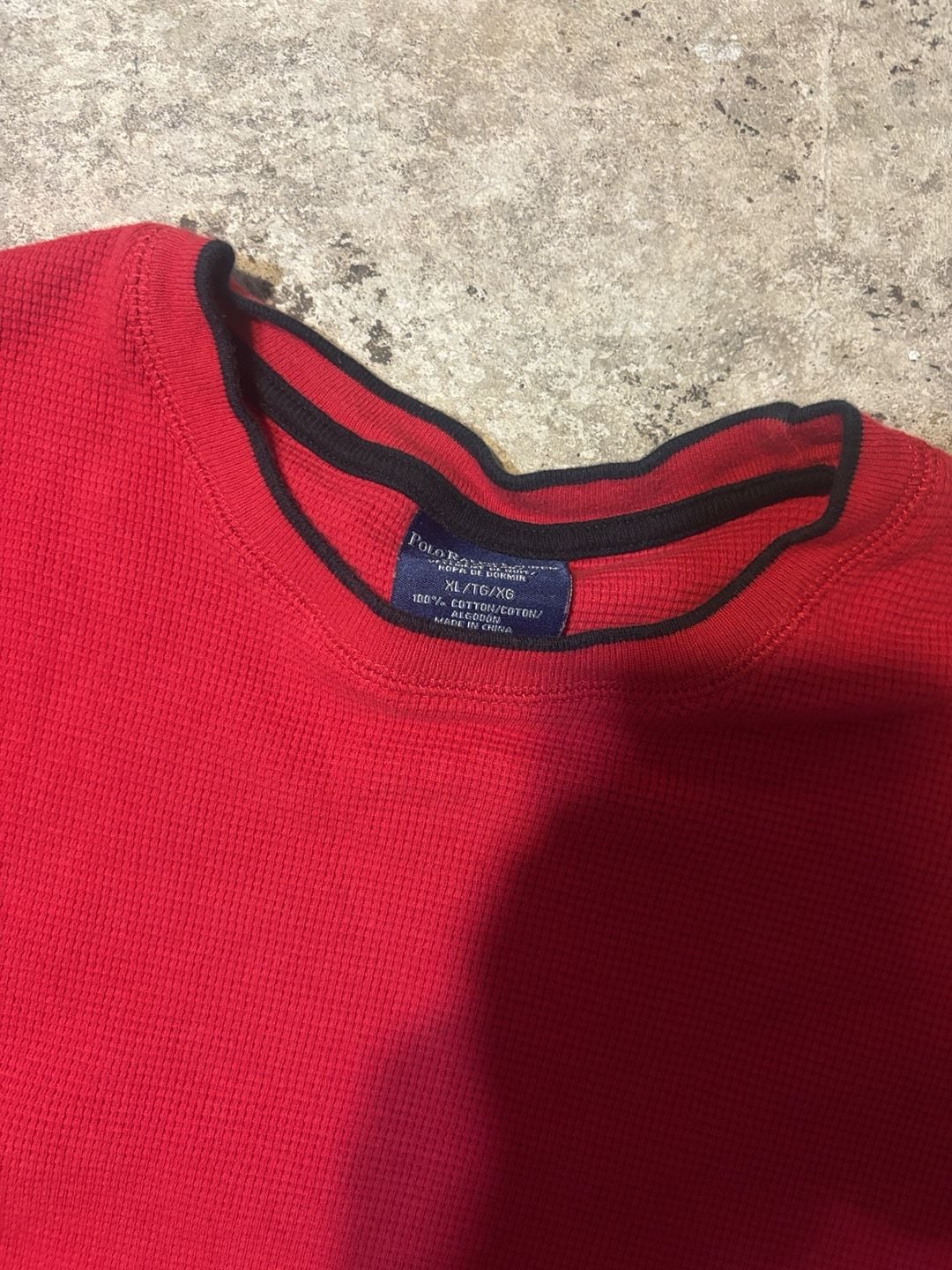 Polo Ralph Lauren Thermal Long Sleeve Shirt Size XL Red Waffle Knit 3