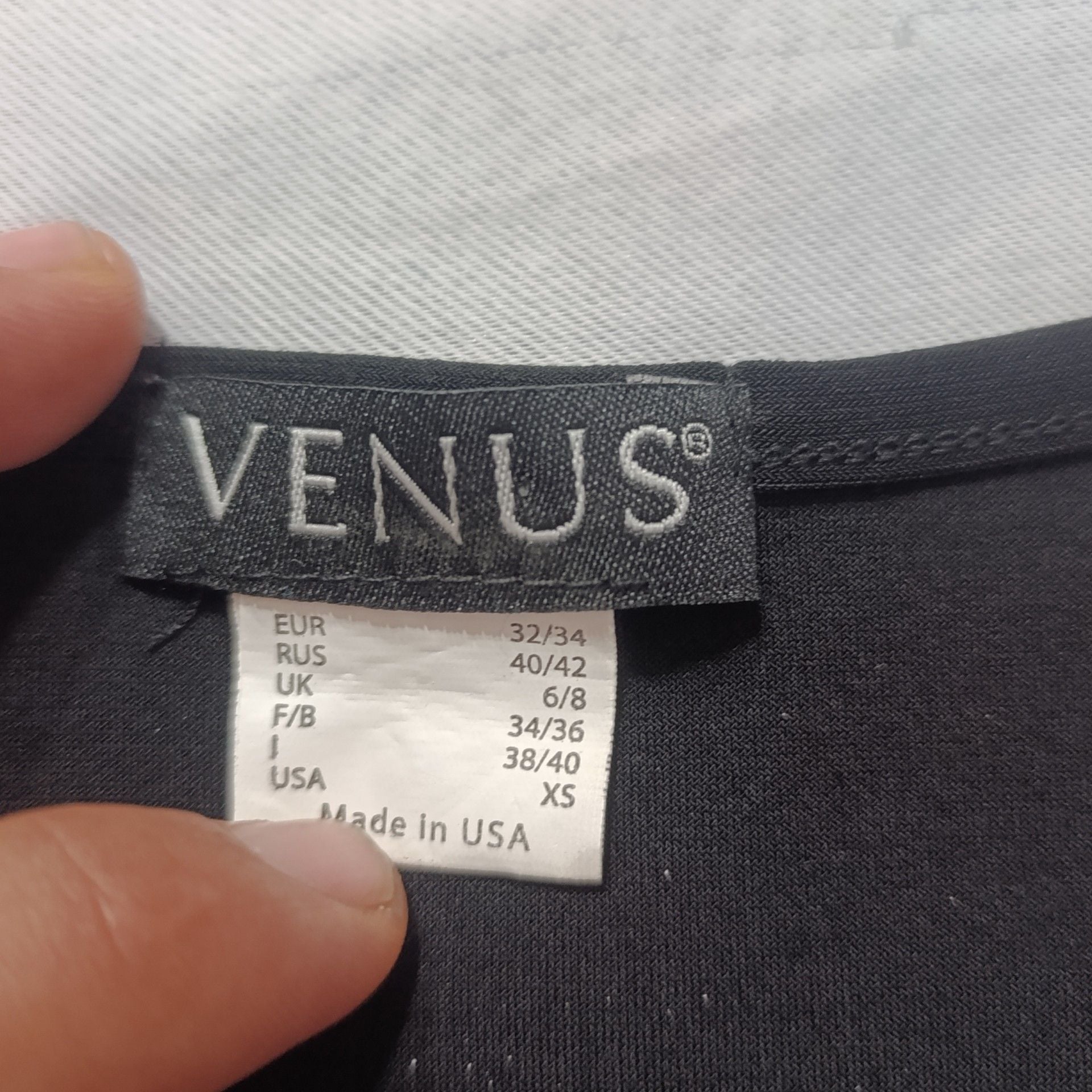 Venus Long Sleeve Top Size XS Black Rhinestone Cutout Shoulder 3