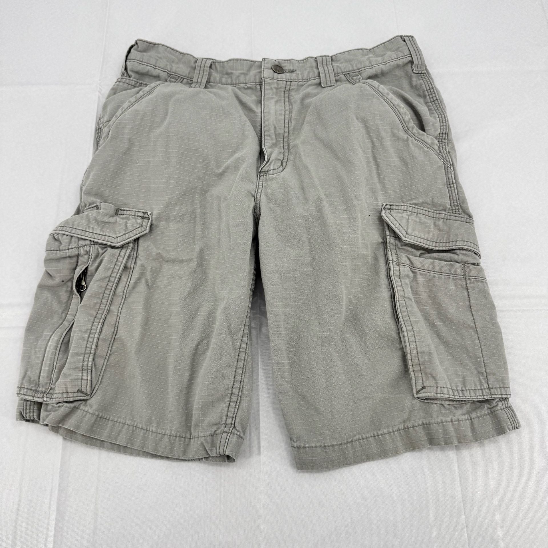 Carhartt Force Relaxed Fit Cargo Shorts Size 32 Gray Ripstop 2