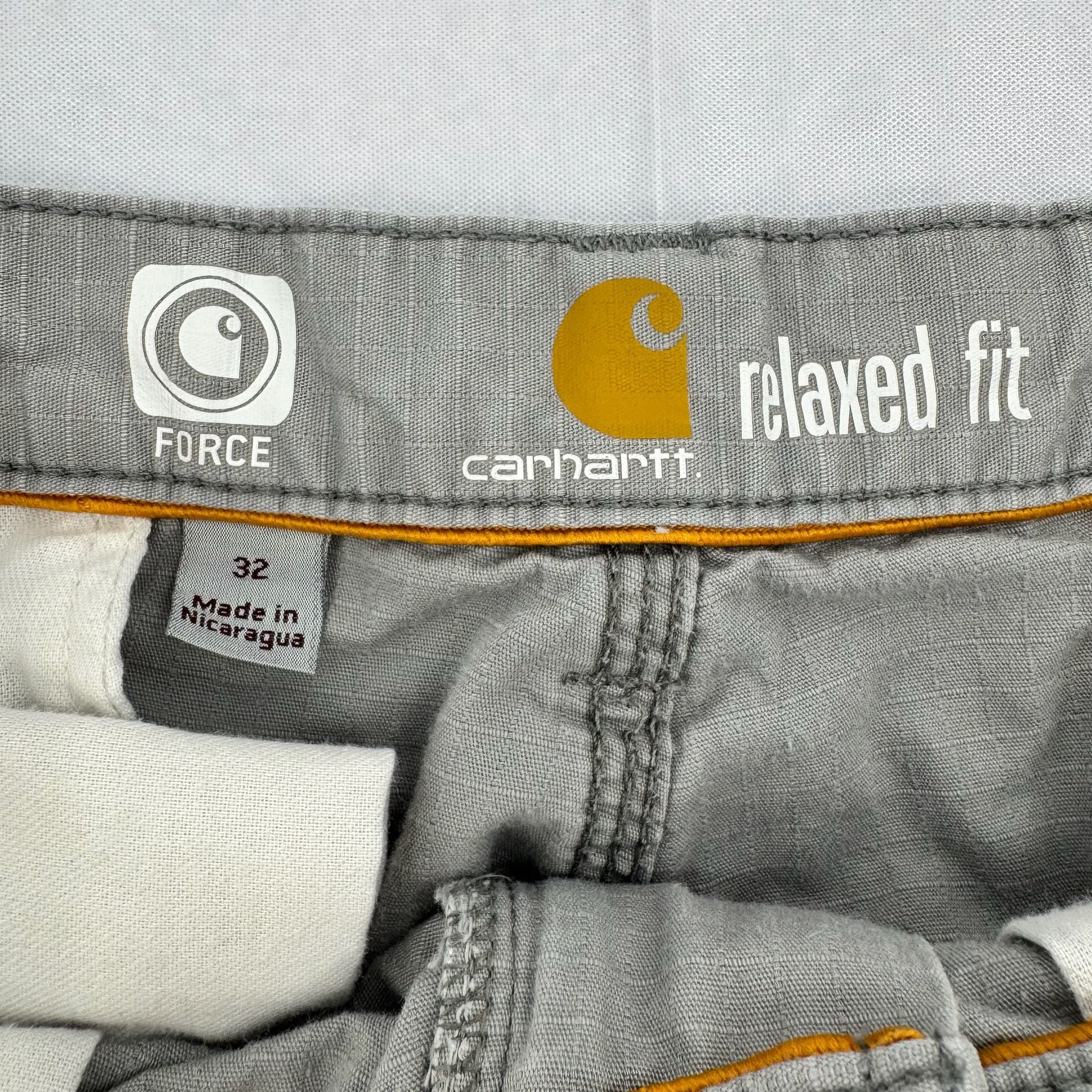 Carhartt Force Relaxed Fit Cargo Shorts Size 32 Gray Ripstop 4