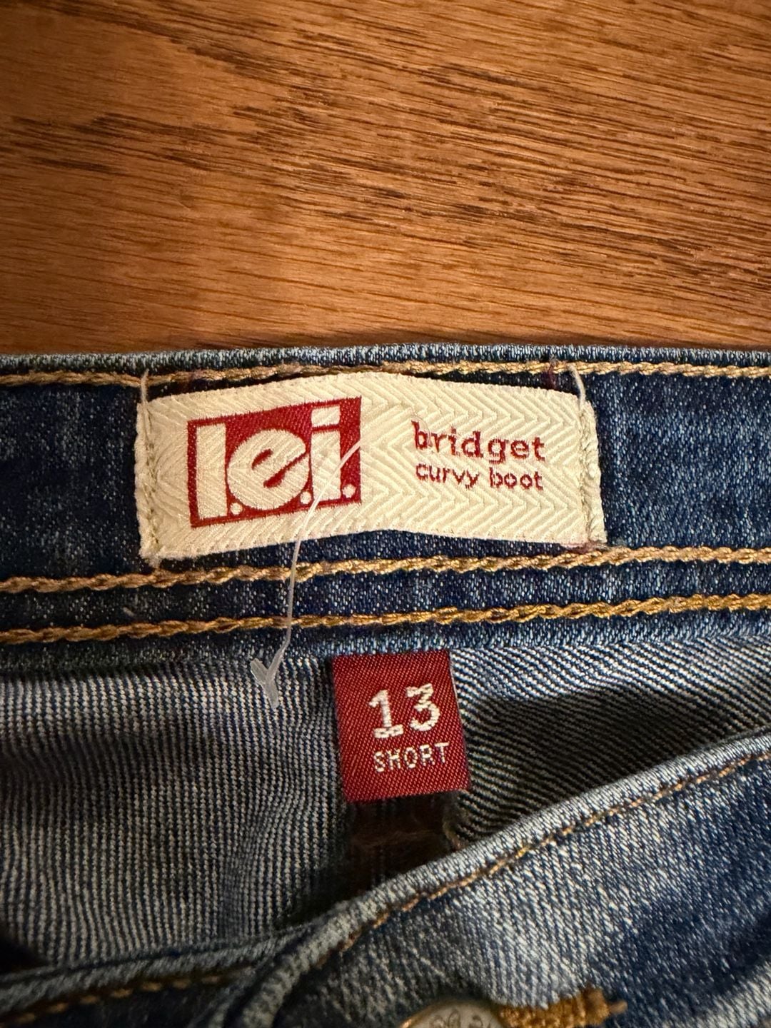 Lei Bridget Curvy Boot Jeans Size 13 Short Blue Distressed Bootcut 3