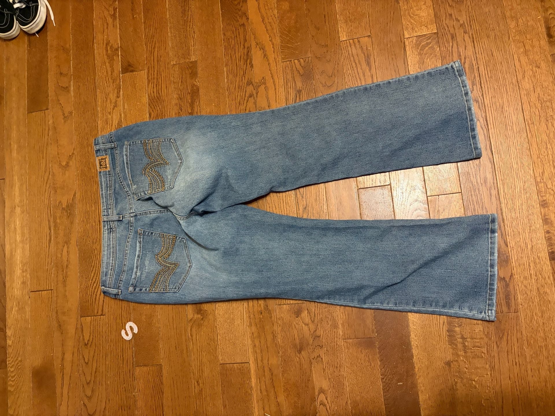 Lei Bridget Curvy Boot Jeans Size 13 Short Blue Distressed Bootcut 5